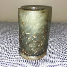 Vintage Marbled Green & Gray Polished  Cylindrical Vessel — Purchased as Jade picture