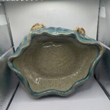 Vintage Koi Gold Fish 3D Ceramic Pottery Planter Bowl picture