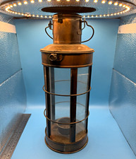 World Bazaars Metal & Glass Railroad Style Lantern Lamp w/ Wire Guard, Handle picture