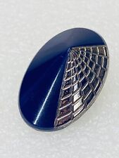 VTG‼ Unique Navy Blue 23mm Statement Oval Button Retro Glass Art Deco • VGUC‼ picture