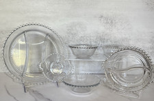 Vintage Imperial Candlewick Glass 7 Pc Set Divided Dish picture