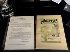 WATCHTOWER LETTER WITH GLIMPSE OF THE COVER AWAKE OCTOBER 8 1970 picture