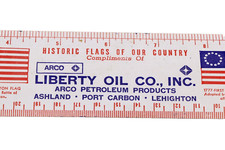 Vintage Liberty Oil Co Schuylkill PA Port Carbon Ashland Lehighton Metal Ruler picture