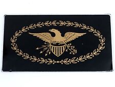 Clock Glass with Eagle and Shield Black and Gold Paint - 5-3/4