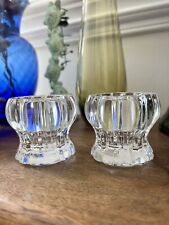 DePlomb Lead Crystal Candle Votive Tealight Holders PAIR picture