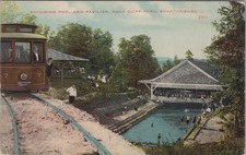Rock Cliff Park Pool Spartanburg South Carolina SC Trolley Kress 1910s Postcard picture