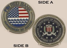 FBI Red Bank Department of Justice Challenge Coin  4#B picture
