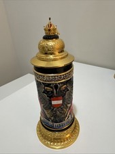 Vintage Gerz Old Austria Lidded Beer Stein West Germany Stoneware Tankard picture