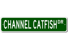 Channel Catfish Fish Sign Metal Wall Decor Fishing Street Sign - Aluminum picture