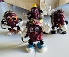 Vintage 1987 California Raisins Lot of 4 PVC Figures 3 Keychains 1 Stand Alone picture