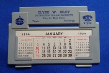 1954 PAN AM Oil Advertising Calendar - New Old Stock UNused - Tupelo Mississippi picture