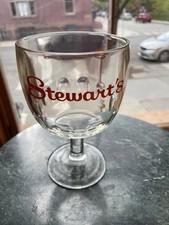 Large heavy vintage 1970's Stewart's ice cream sundae glass goblet Saratoga NY picture