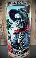 Clay Bong Hookah Skeleton Pipe Hilltown Love Redneck Hillbilly Glass Bowl Heady picture