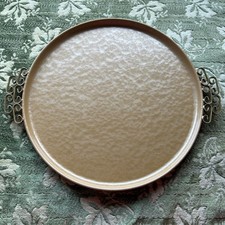 VTG Queensberry NASCO Gold Enameled MCM Tray with Brass Scrolled Handles Japan picture