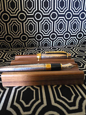 Platinum Silver Hammered Fountain Pen picture