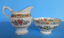 Coalport Ming Rose Creamer & Open Sugar Bowl Set Bone China England picture