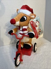 Rare Gemmy Rudolph The Red Nose Reindeer Plush Animated Singing Biking picture