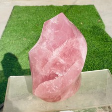5130g Lovely Large Clear Pink Rose Quartz Crystal Point Torch Healing Specimen picture