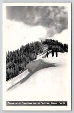Skiing In The Mountains East of Victor Idaho RPPC Real Photo Postcard V25 picture
