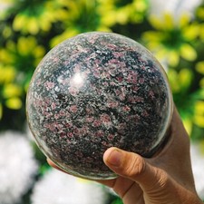 Superb 125MM Red Ruby Spinel Matrix Crystal Quartz Chakra Healing Stone Sphere picture