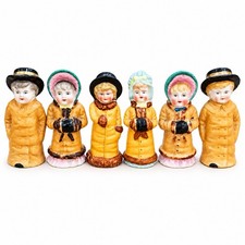 Antique Kate Greenaway Style Porcelain Salt Pepper Shakers Victorian Set of 6 picture