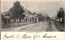 West Main Street Akron Pennsylvania PA Homes Street Scene 1908 Postcard picture