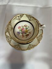 Beautiful Vintage Grosvenor Fine Bone China Yellow Gold Rose Teacup & Saucer  picture