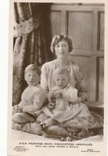 Princess Mary Viscountess Lascelles With Sons George and Gerald Real Photo PC picture