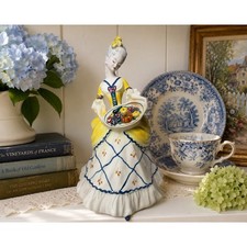 Vintage Goldscheider Everlast Summer Maiden Fruit Basket Figurine USA picture