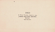 Antique 1913 Death Notice JR Brown Picton Ontario Death Ephemera picture