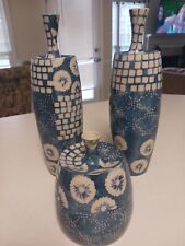 JAMIE YOUNG BLUE AND WHITE BLOCK VASES picture