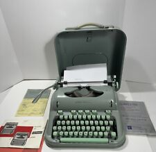 HERMES 3000 TYPEWRITER 1965 SEAFOAM GREEN W/ Case Manual Certificate And Extras picture