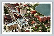 Lakeland FL-Florida, Aerial View of Business District, Vintage Postcard picture