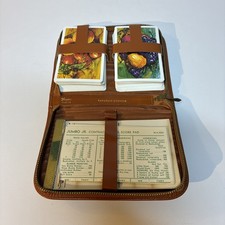 Vintage Noymer Austria Leather Playing Card Set 2 Decks Scorepad - Excellent  picture