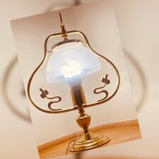 Spotless Vintage Dainty Heavy Bronze and Frosted Glass Lamp picture