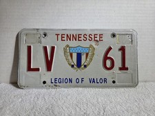 Vintage 2002 Legion Of Valor Tennessee License Plate  picture