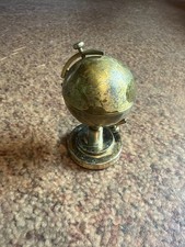 Korean Brass World Globe Table Lighter Vintage, Untested, Great Condition picture