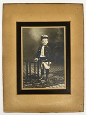 Antique c1900 Young Boy Uniform Studio Portrait Mounted Victorian Photograph picture
