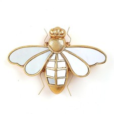 Decorative Bug Insects Beetle Mirrors - Gold Resin Little Bee Glass Wall Deco... picture
