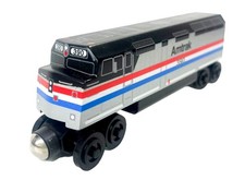 Wooden Amtrak Train GE  EMD F40PH 390 6.25 inch Engine Locomotive Compatible picture