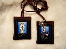 St Bernadette Our Lady of Lourdes Brown Scapular 100%Wool Handmade in USA picture