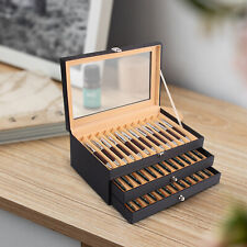 36 Slot Fountain Pen Holder Leather Display Case Organizer Collector Storage Box picture
