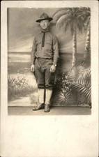 Jacksonville FL Studio Man in Uniform c1900s-10s Real Photo Vintage Postcard bhn picture