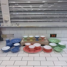 Hazel Atlas Moderntone Pastel Platonite Dish Lot 22 Pieces Vintage 1950s picture
