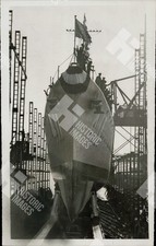 1939 Photo of two new destroyers being launched at the Federal Shipbuilding picture