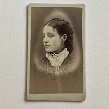 Antique CDV Photograph Beautiful Fashionable Woman Somber Presence Winterset IA picture