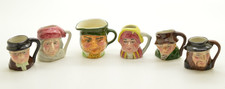 Vintage Artone Mini 2 Face Toby Jug Creamer &Five Mini Pitchers England picture
