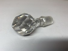 Vintage Large Clear Crystal Glass Multi Faceted Bottle Stopper picture