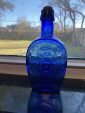 Collectible WHEATON Turquoise Blue Thomas Jefferson & James Madison Bottle picture