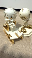 Lenox Tweety Bird Figurines Set of 2 Warner Bros Porcelain Gold Accents Vintage picture